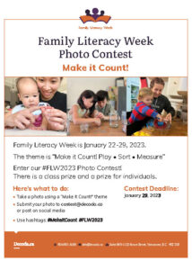 Family Literacy Week 2023 contest poster
