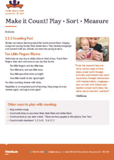 Family Literacy Week activity card for babies