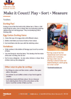 Family Literacy Week activity card for toddlers