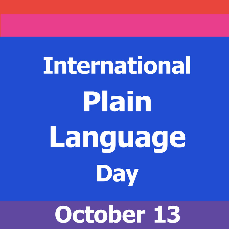 International Plain Language Day October 13