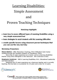 Learning disabilities: simple assessment and proven teaching techniques